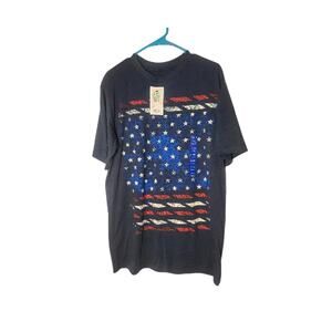 New T-SHIRT WITH TAG American Flag Print Big&tall Size L